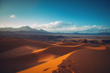 Volcanic Terrain with Colorful Mountains and Desert Scenery