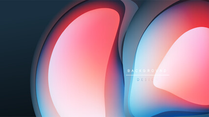 Abstract fluid shapes, vibrant colors blend. Dynamic composition, modern design, dark background creates contrast. Smooth gradients, elegant aesthetic.