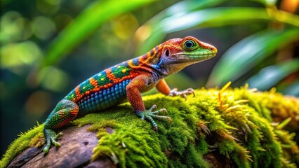 Naklejka premium Colorful gecko lizard with vibrant scales and unique pattern