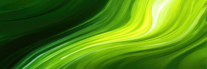 Abstract flowing pattern featuring shades of green, with dynamic curves and a light, bright area