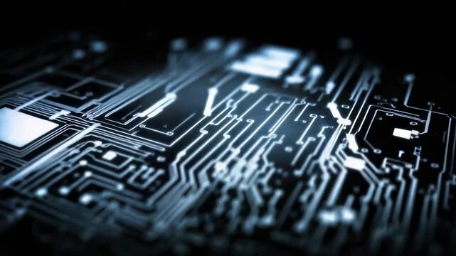 close-up of a computer circuit board with microchips