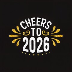Cheers to 2026 new year celebration typography design