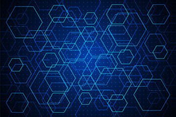vector sci-fi hexagonal futuristic pattern, innovation future technology background	
