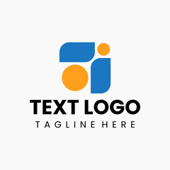 Bold, vibrant logo with striking blue and orange hues