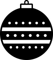 Christmas tree ornament ball with geometry pattern silhouette vector illustration isolated.
Transparent background.