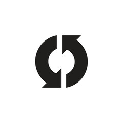 rotate reload up down geometric logo vector