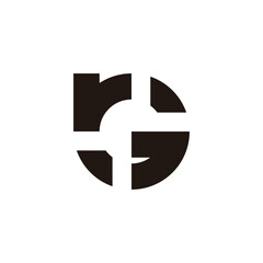 letter Gr simple circle geometric logo vector