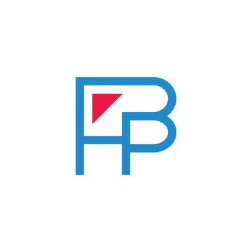 letter hpb simple triangle arrow up logo vector