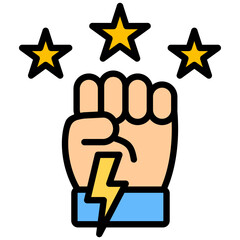 Empowerment lineal color icon