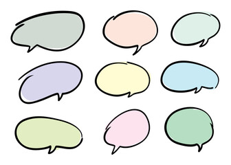 Collection of doodle speech bubbles