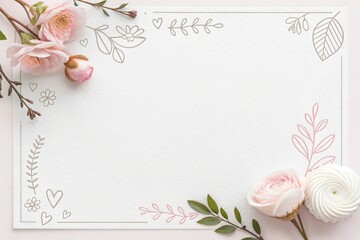 doodle nature and leaf paper motive texture background