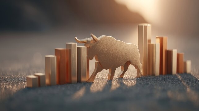 A stylized representation of the stock market in healthcare industry with vibrant colors and abstract elements symbolizi