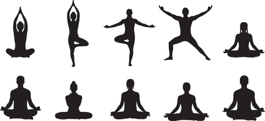 Yoga & Meditation Silhouette Illustration