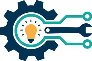 Gear Circuit Digital Technology Icon Template Modern Vector Logo Design