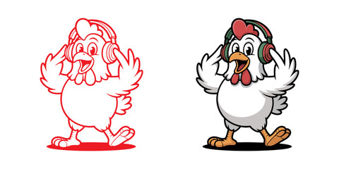Naklejka premium Funny Chicken Cartoon
