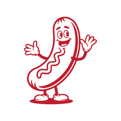 Hot Dog Cartoon Character