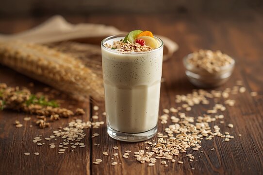 Plant-based oatmeal milk, nutritious vegetable oatmeal drink