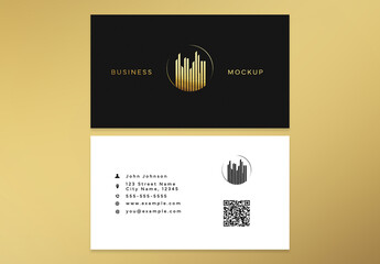 Black And Gold Modern Business Cards Layout