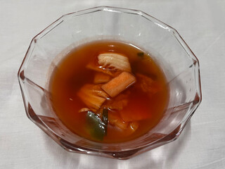 Korean Side Dish: Nabak Kimchi (Water Kimchi) 한국의 시원한 반찬 나박김치 (물김치)