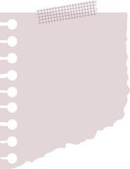Blank Ripped Paper Sheet with Adhesive Tape for Scrapbook Design