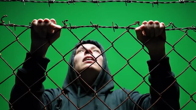 Alien Kidnapping Trapped in Greenscreen, Zombie Kidnapping Behind Barbed Wire
