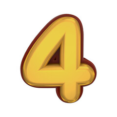 Obraz premium Golden 3d number