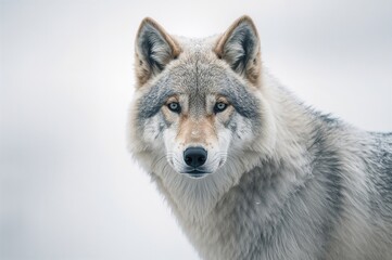 Obraz premium Lone wolves against a white backdrop