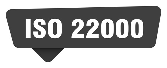 iso 22000 black sign isolated on transpatent background. iso 22000 sticker