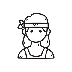 Dragon Boat Festival Doodle Icon Of Rower In Black and White With Simple Lines on Transparent Background Vector Illustration