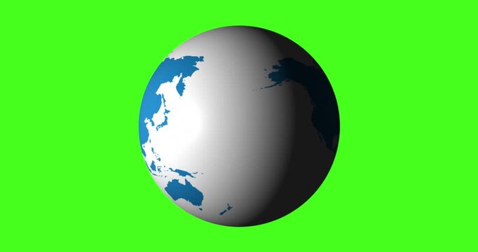 Rotating earth globe in green background