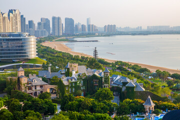 Obraz premium Qixing Bay coastal city characteristic architectural landscape in Xiamen, China