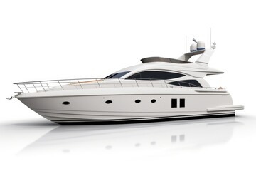 Naklejka premium Yacht vehicle boat white background.