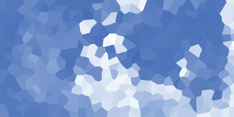Abstract Mosaic Pattern of Blue and White Polygonal Shapes Creating a Textured Geometric Background with a Gradient Effect