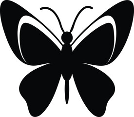 Fototapeta premium Butterflies Silhouette Vector Black Flying Insects Set Transparent Background Clipart