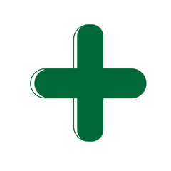 Obraz premium green cross on white background