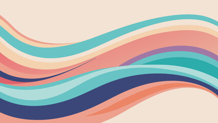 Abstract pastel waves flowing across a light background