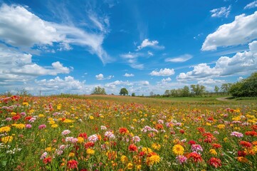 Fototapeta premium The backdrop featuring vibrant blossoms