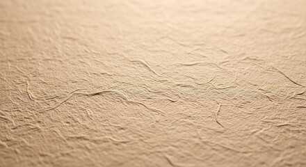 A close-up of softly lit handmade paper with subtle fibers and natural texture, neutral beige tones, perfect for minimalist or artistic background use.