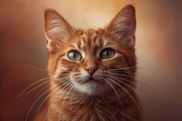 Obraz premium Close-up of a red Abyssinian feline