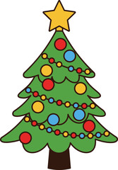 Christmas tree vector illustration