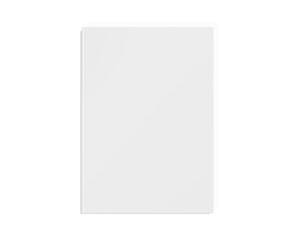 White book on transparent background. Isolated blank book mockup 3D rendering