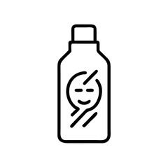 Bottle of facial toner with minimalist line art design  