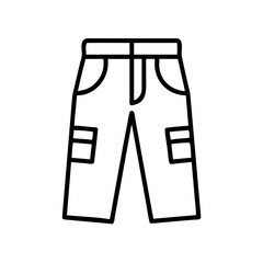 Cargo pants with pockets in minimalistic line art style  