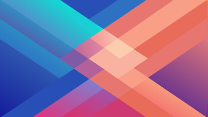 Abstract overlapping diagonal stripes with color gradient