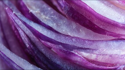 Macro Detail of Translucent Layers of Purple Onion Textures