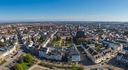 Obraz premium Aerial view of european cityscape