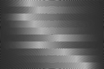 Concentric circles that makes a optical pattern of gradient stripes. Halftone vector texture.