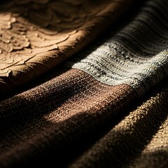 Macro Journey Through Intricate Weaves: A Detailed Exploration of Soft Fabric Textures, Natural Shadows, and Refined Lighting Accentuating Style
