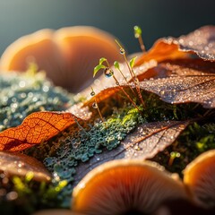 Macro Exploration of Radiant, Intricately Layered Organic Surfaces: Unveiling a Playful, Jubilant Dance of Texture Under Soft, Serene Natural Light