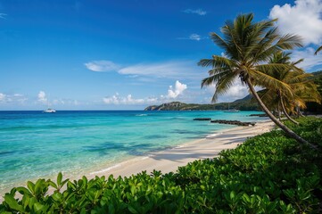 Naklejka premium Seascape and Terrain of a Tropical Island
